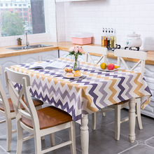 Nordic Fresh Decor Style Geometry Wave Stripe Waterproof Tablecloth Linen Digital Printed Home Kitchens Decoration Table Cloth 2024 - buy cheap