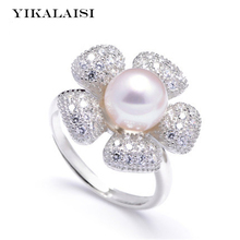 YIKALAISI 925 Sterling Silver jewelry Rings For Women new Pearl Ring Jewelry Sunflower Ring Freshwater Pearl Wedding Rings 2024 - buy cheap