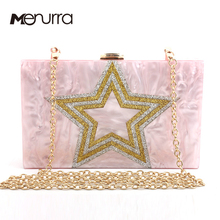 Women Star Acrylic Purse Box Clutch Handbag Evening Bags Gold Chain Shoulder Bag For Party Acrylic Flap Box Bags Wedding Bride 2024 - buy cheap