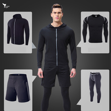 4 Pieces Men's Dry Fit Compression Sports Suit Gym Fitness Running Sets Quick Dry Elastic Jogging Sportswear Workout Tracksuit 2024 - buy cheap