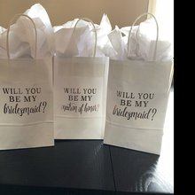 Personalized text name wedding bridesmaid proposal gift bags customize maid of honor Bachelorette favor bags bridal shower decor 2024 - buy cheap