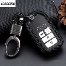 Carbon Fiber Silicone Car Key Case Cover Keychain For HONDA civic 2017 Accord Civic CRV Pilot Fit 2007 2008 2009 2010 2011 2012 2024 - buy cheap