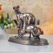 home decoration Greyhound Lovers Figurine Resin and Copper Hunting Dog Sculpture Art and Craft Ornament for Home and Office 2024 - buy cheap