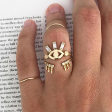 Новое кольцо, модное популярное женское кольцо с кристаллами в форме глаз, комбинация из двух частей, хит продаж, ювелирные изделия, оптовая продажа 2024 - купить недорого