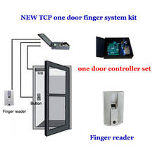 TCP/IP one door access system kit. finger Door access controller,power,exit button,Finger reader ,10pcs different finger,TFP-01 2024 - buy cheap