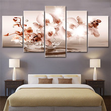 5 Pieces Elegance Floral Posters and Prints Orchids Flowers Wall Art Canvas Painting Modular Pictures for Living Room Home Decor 2024 - buy cheap