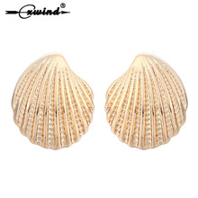 Cxwind 10pairs Sea Shell Stud Earrings Brincos Jewelry for Lady Statment Earring Bijoux Wholesale 2024 - buy cheap