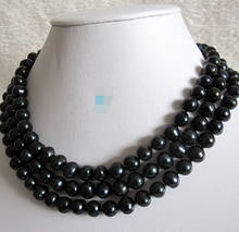 Hot sell Noble- FREE SHIPPING>  48" 7-9mm Black Freshwater Pearl Necklace Strand Jewelry 2024 - buy cheap