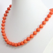 Lovely pink naranja coral artificial 8,10, 12,14mm ronda perlas noble collar de bodas de alta calidad 18 pulgadas B1455 2024 - compra barato
