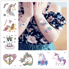 10ps Rainbow Unicorn Party Decor Temporary Tattoo Sticker Baby Shower Unicorn Birthday Party Decorations Kids Gifts Party Favors 2024 - buy cheap