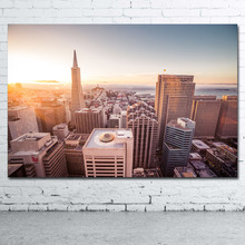 Decorative paintings Cityscape San Francisco Skyscraper Picture Printed Canvas Cloth Wall Art Poster 2024 - buy cheap