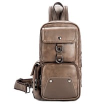 Luxury Brand Messenger Bag Men Leather Chest Bag Casual Crossbody Bags For Men Vintage Chest Pack Male Cool Motorcycle Sling Bag 2024 - buy cheap