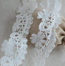 Free Shipping 3 Meters High Quality 100% Cotton White Flower Lace Fabric Trim DIY Craft 5cm Width Lace Sewing Accessories 2024 - buy cheap