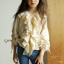 2022 Spring New Teen Girl Shirts Lantern Sleeve Blouses Shirt For Kids Girls Autumn Mother And Daughter Clothes 6 10 12 14 17 2024 - buy cheap