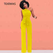 TEXIWAS Sexy Summer Women irregular Hots Casual party Straight Jumpsuit  off Shoulder Belts Jumpsuits Fashion Backless Rompers 2024 - buy cheap