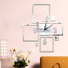 MEYA DIY Square Wall Clock 3D Wall Mirror Sticker For Living Room Bedroom Mirror clock sticker 2024 - buy cheap