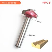 6mm*16mm*120Degree,10pcs,Free shipping CNC Engraving Woodworking Milling Cutter,Tungsten Solid carbide End Mill,3D V Router Bit 2024 - buy cheap