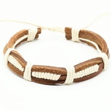 Fashion Brown Rope Handmade Wrap Weave Men Women leather Bracelets Men Male Female Gift Jewelry 2024 - buy cheap