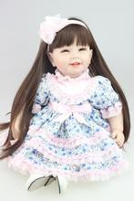 Silicone Vinyl reborn toddler doll toys for girl, 55cm lifelike princess doll play house toy birthday christmas gift brinquedods 2024 - buy cheap