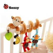 Hot Sale Colour Monkey Plush Toys Baby Bed Crib Hanging Bell Newborn Baby Educational Toy Monkey Rattles Toy Mobile Plush Toys 2024 - buy cheap