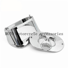 Tampa de luz de freio para caveira de motocicleta, capa para harley esportivos, rei da estrada, dyna glide, electra glide, trem noturno, menino largo, passeio baixo 2024 - compre barato