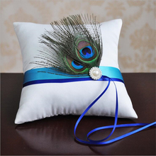 Wedding Accessories Peacock Feather  Ring Pillow Detalles Boda Wedding Decoration Wedding Supplies Event & Party Supplies 2024 - buy cheap