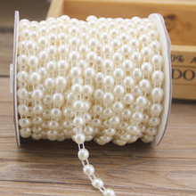 6mm 25m/roll White Ivory Half Pearl String Beaded Trim Strass Wedding pearl decoration string/ Crafting DIY accessory 2024 - buy cheap