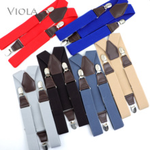 Classic 3.5cm Width Wide Men Soild Suspenders Colorful Male Daily Y-Back Brace Belt BowTie Adjustable Accessory High Quality 2024 - buy cheap