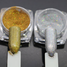 new arrive Laser Symphony gold/silver Nail Glitter powder Nail Art Sequin nail polish colorful Powder uv gel nail dust pigment 2024 - buy cheap