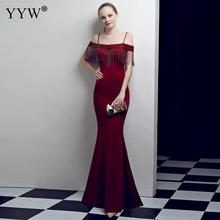 Vestido de verano largo con hombros descubiertos para mujer, traje Formal con borlas y borlas rojas, con tirantes finos, para fiesta y Club 2024 - compra barato