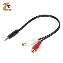 Tungfull 3 5mm 1 8" Stereo Male Mini Plug to 2 Female RCA Cable 2024 - buy cheap