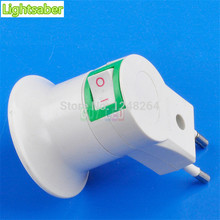 20pcs/lot  ABS EU E27 socket plug with AC 110V-220VON-OFF switch LED night light bulb lamp socket base holder E27 plug adapter 2024 - buy cheap