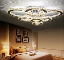 2/4/6/8 rings transparent / amber crystal LED ceiling lights Living room bedroom dining room ceiling lamp  Lighting fixture 2024 - buy cheap