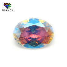 Gemas sintéticas de circonia cúbica, piedra de corte ovalado Multicolor, tamaño 3x5 ~ 10x12mm, AB Color, para joyería, envío gratis 2024 - compra barato