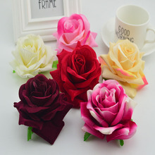 Cabeça de rosas de seda 50 peças, decoração para casa de casamento presente de dia dos namorados faça você mesmo vasos de flores artificiais barato parede 2024 - compre barato