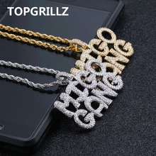 TOPGRILLZ Hip Hop Bubble letters Necklace & Pendant Men's Jewelry Gold Silver Color Iced Out Cubic Zircon Necklace Gifts 2024 - buy cheap