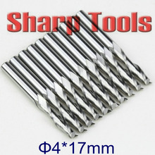 4*17MM 2 Flutes Spiral End Mill CNC Bit Router Tools Cutters for Wood MDF Plastic, Tungsten Carbide Endmill Router Bits Tool Set 2024 - buy cheap