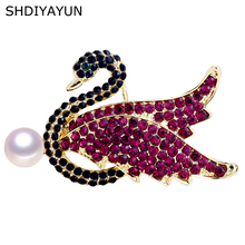SHDIYAYUN-broche de Nueva Perla para mujer, broche de cisne, alfileres, perlas naturales de agua dulce, accesorios de decoración, 2019 2024 - compra barato