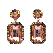 FASHIONSNOOPS Trendy Jewelry Ethnic Big Colorful Dangle Drop Earrings For Women Rhinestone Earrings Bijoux 2024 - buy cheap