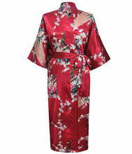 Camisola feminina ruivo borgonha, camisola feminina kimono yukata robe para dama de honra roupa de casamento pijama flor p m g xg xxg zs015 2024 - compre barato