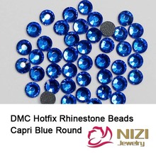 Shiny DMC Hotfix Rhinestone Capr-i Blue Flatback Round Glass Strass Iron On Diamonds For Nails Phone Cases Garment Accessories 2024 - buy cheap