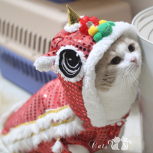 Disfraz de gato, ropa divertida para mascotas, dragón chino, León, gato, perro, disfraz de Año Nuevo, ropa de algodón para perros pequeños, A-244 2024 - compra barato