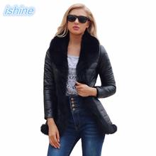 2018 New Women Winter Warm Faux Fur Coat PU Leather Stitching Casual Sliming Fur Outerwear Jacket Female Plus Size 3XL 2024 - buy cheap