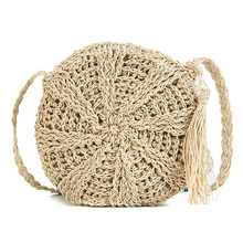 2019 New Round Women Lady Handmade Knitted Woven Rattan Bags Straw Messenger Beach Bag Girl National Handbags Messenger Bags 2024 - buy cheap