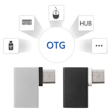 OOTDTY-Convertidor de aluminio portátil 90 grados USB 3,1 tipo C a USB 3,0, datos hembra OTG, para Macbook, Android, teléfono, disco duro 2024 - compra barato