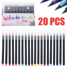 20 Colors Watercolor Painting Pen Watercolor Brush Pen Brushes Artist Sketch Drawing Marker Pens Set  For Card Production 2024 - buy cheap