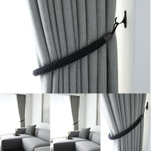 Um par de cortinas acessórios decorativos couro moderno corda única pendurado tecelagem fivela bandagem faixa amarrar fita m709 2024 - compre barato