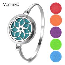 10pcs/lot Flower Essential Oil Diffuser Bracelet Stainless Steel Aromatherapy Diffuser Locket Bangle 2 Styles VA-572*10 2024 - buy cheap