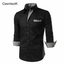 New Men Dress Shirts Brand Clothing Fashion Camisa Social Casual Men Shirt Slim Fit Long-Sleeve Camisa Masculina Y092 2024 - buy cheap