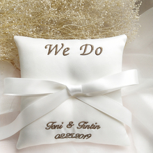 Customized Wedding Embroidery Ring Pillow Custom Name Bridal Products Bearer Pillows Valentine Day Festive Supplies Party Decor 2024 - buy cheap